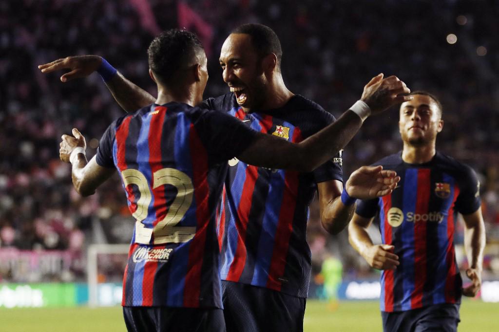 Aubamyang se encargó de marcar el primer gol del Barcelona en su gira por Estados Unidos.