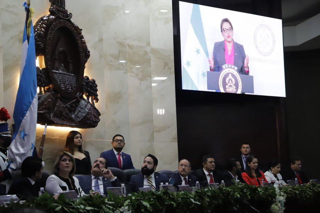 El discurso virtual de la presidenta Xiomara Castro en la instalación de la segunda legislatura.