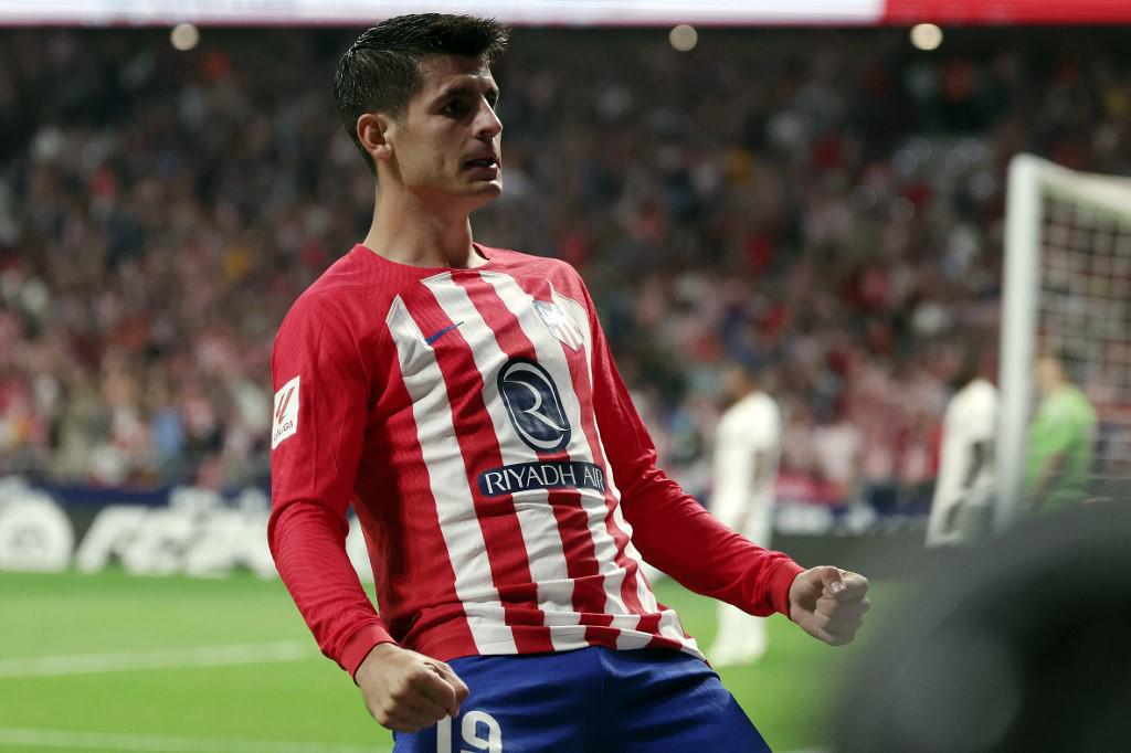 El festejo de Morata tras su doblete.