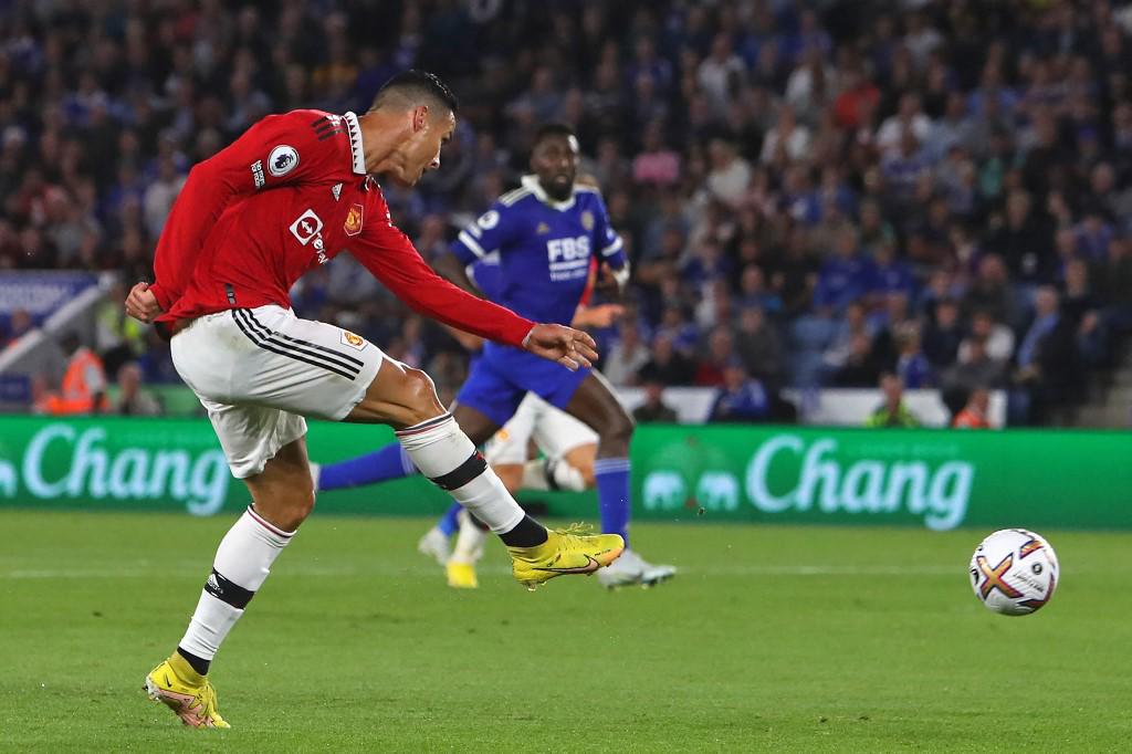 Cristiano Ronaldo ingresó en el segundo tiempo ante Leicester City,