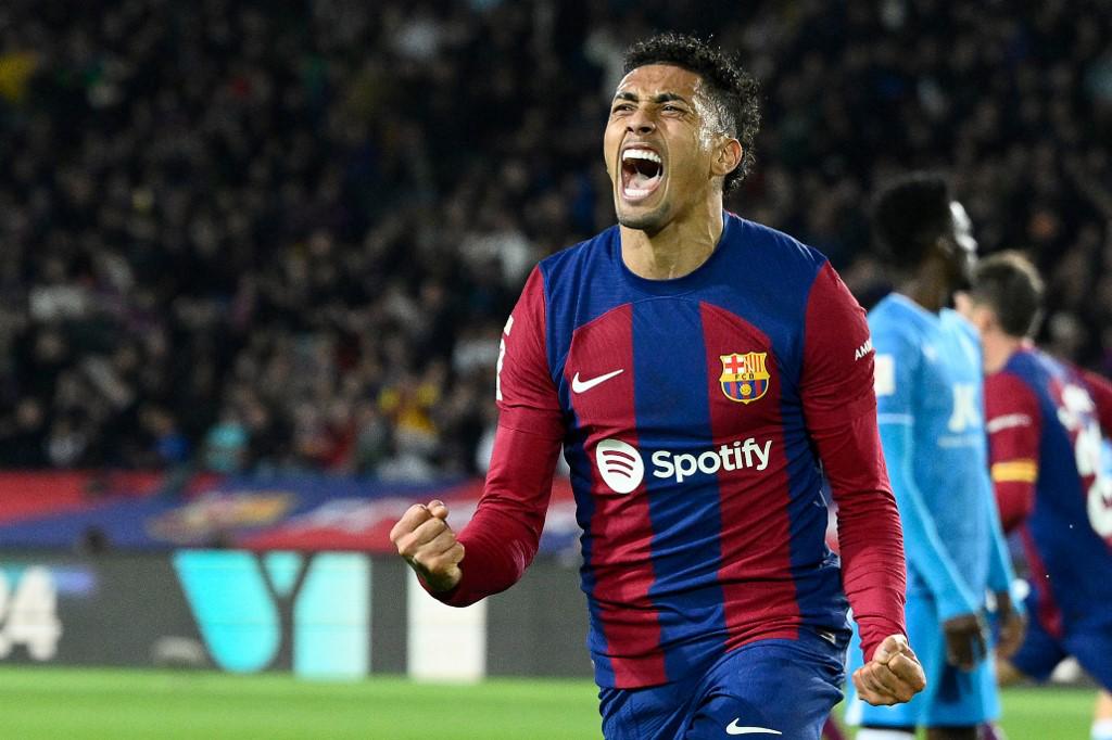 Raphinha gritó a todo pulmón su gol ante Almería.