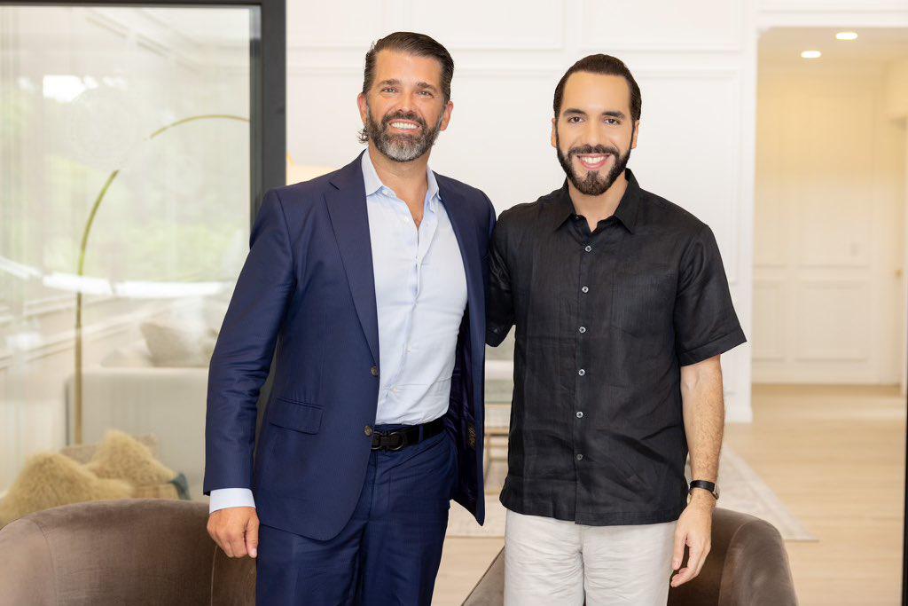 “Aquí no encarcelamos a los opositores”: Bukele se reúne con Trump Jr.