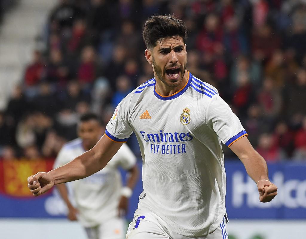 Así gritó su gol Marco Asensio en el duelo Osasuna vs Real Madrid. Foto AFP.