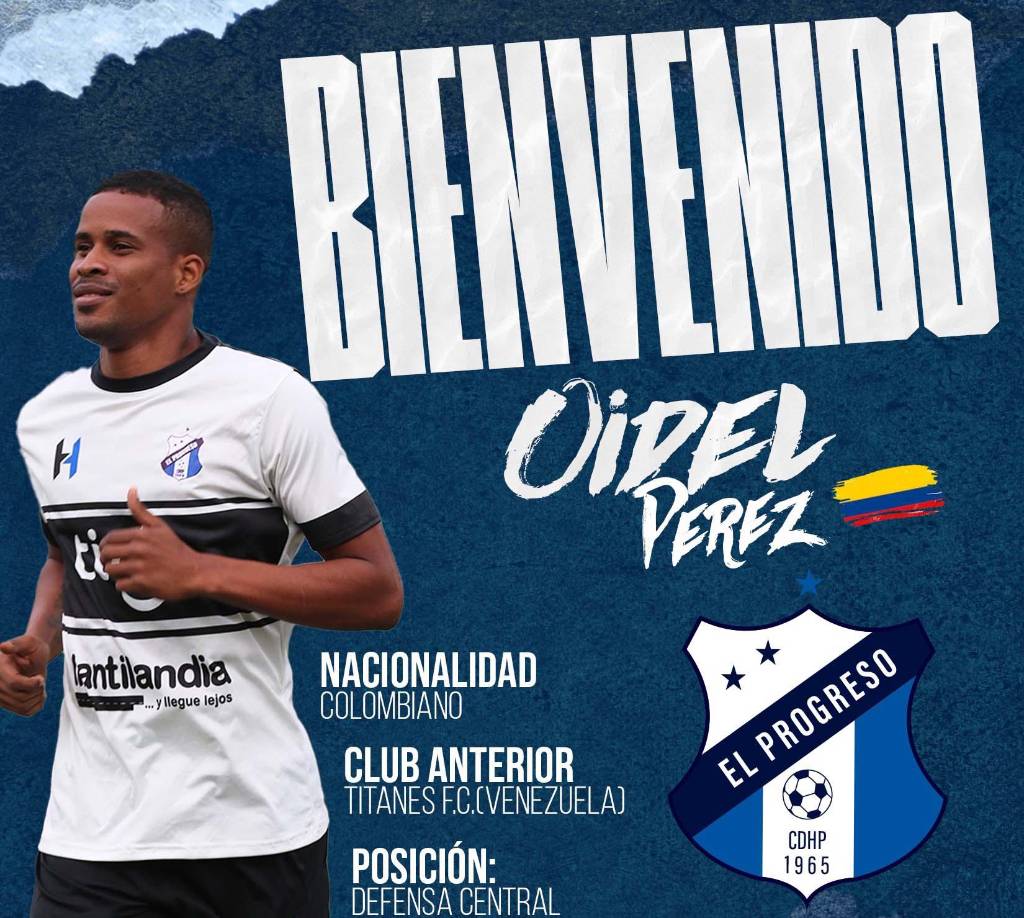 Oidel Pérez: Defensor colombiano que fue anunciado como refuerzo del Honduras Progreso.