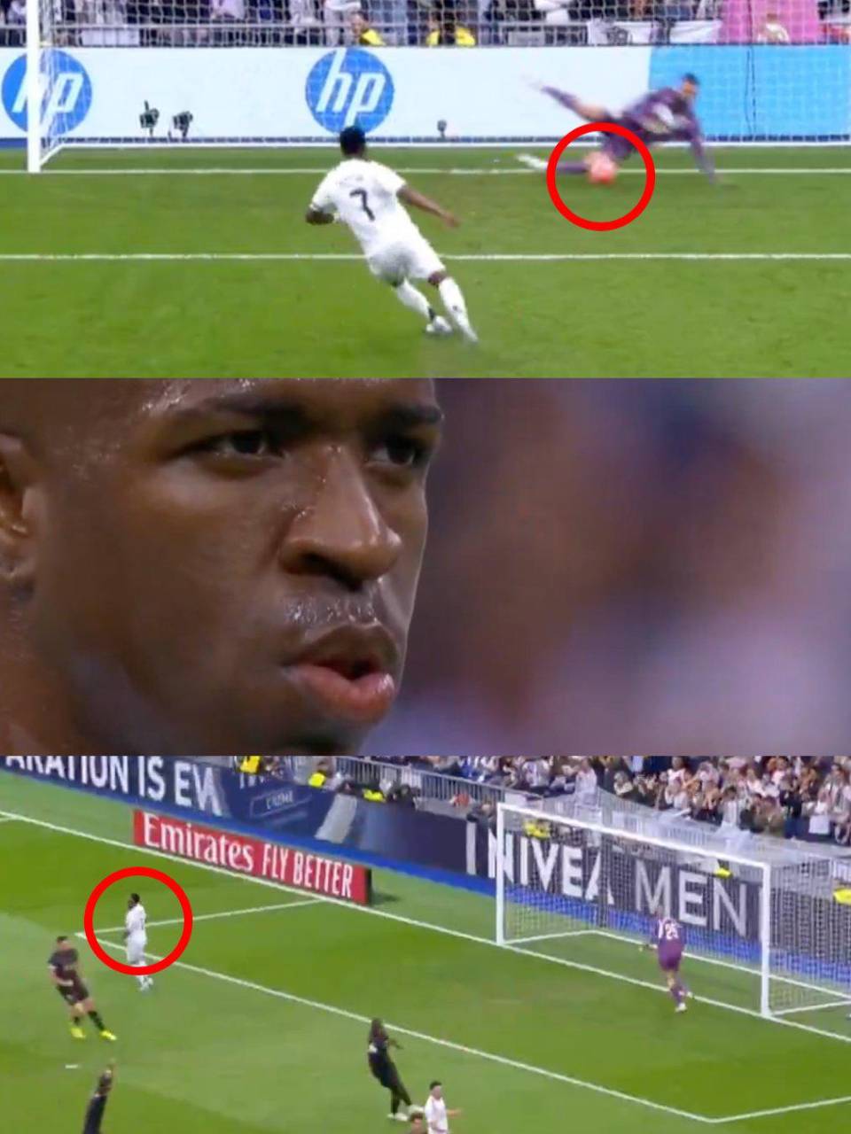 Penal mal ejecutao por Vinicius Jr en la derrota 1-2 ante Valencia.