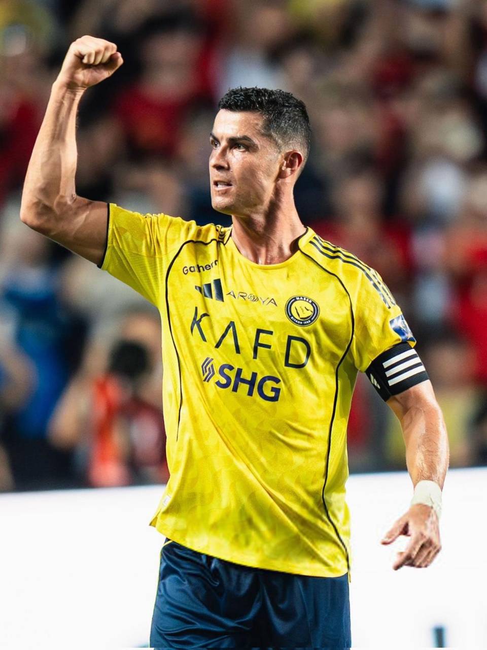 Cristiano Ronaldo celebrando su gol en la final de la Supercopa de Arabia Saudita.