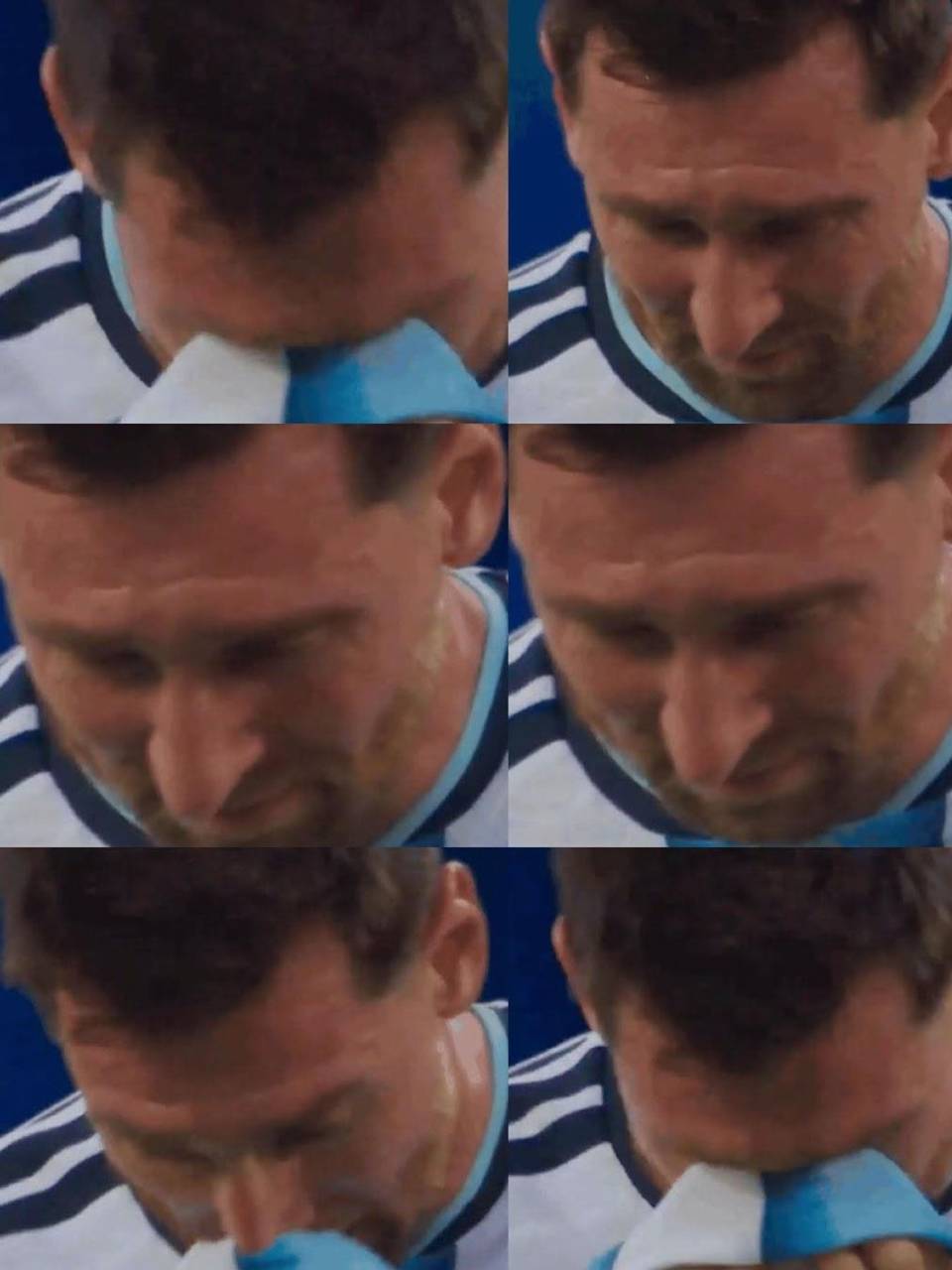 Messi rompió a llorar tras su primer gol de la noche contra Argelia.