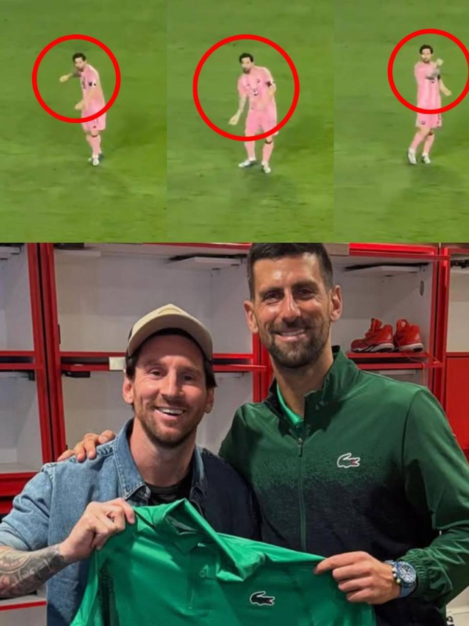 Messi estrenó celebración con el Inter Miami. Tras visitar a Novak Djokovic, el campeón del mundo festejó en modo tenista.
