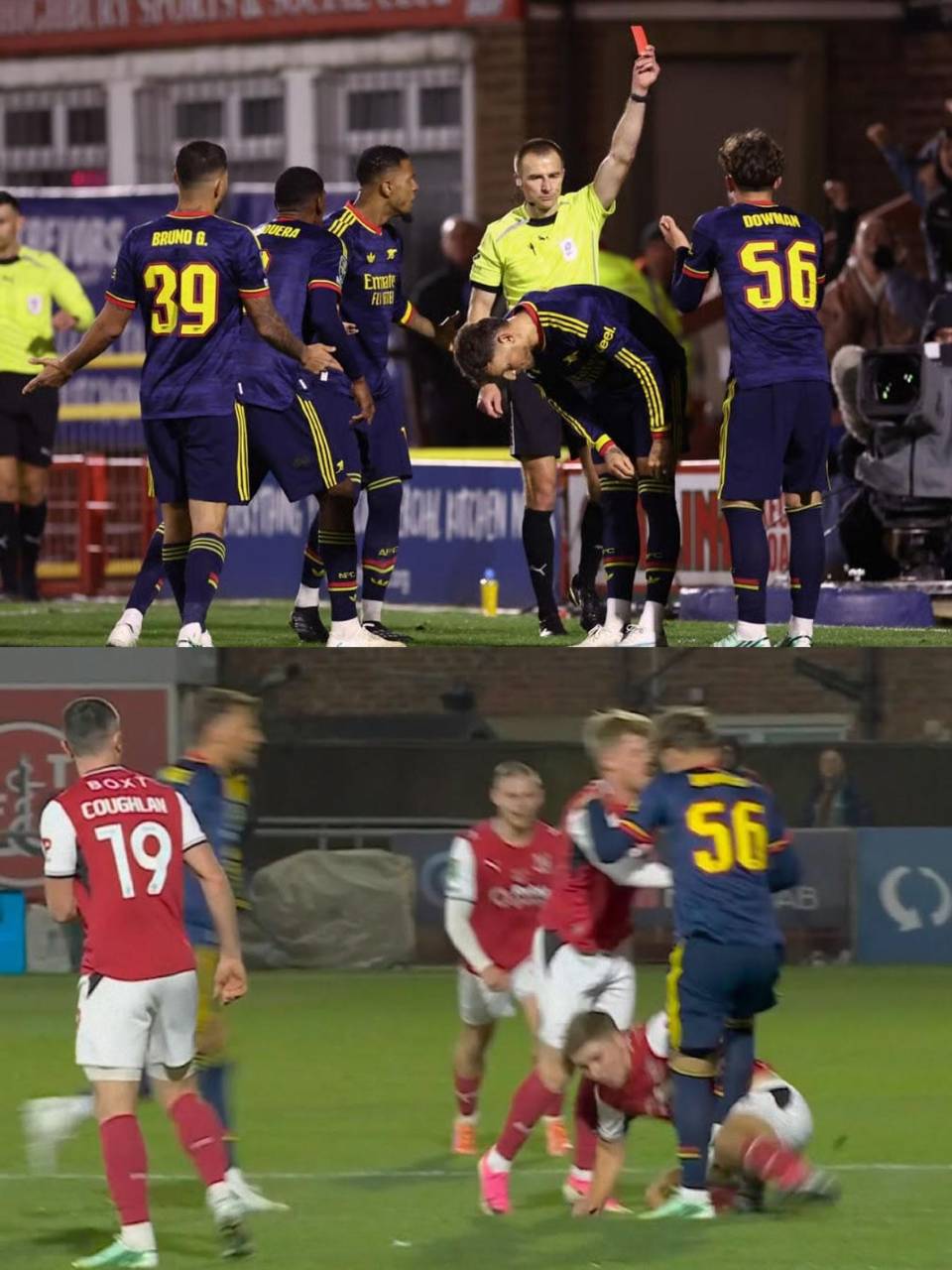 El joven Max Dowman fue expulsado en el Arsenal por una patada a un jugador del Fleetwood.