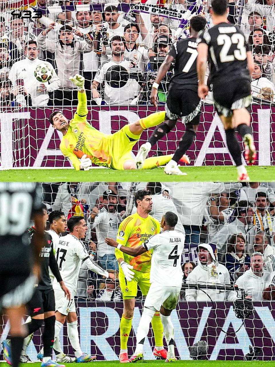 Asi lde detuvo Courtois el penal a Saka.