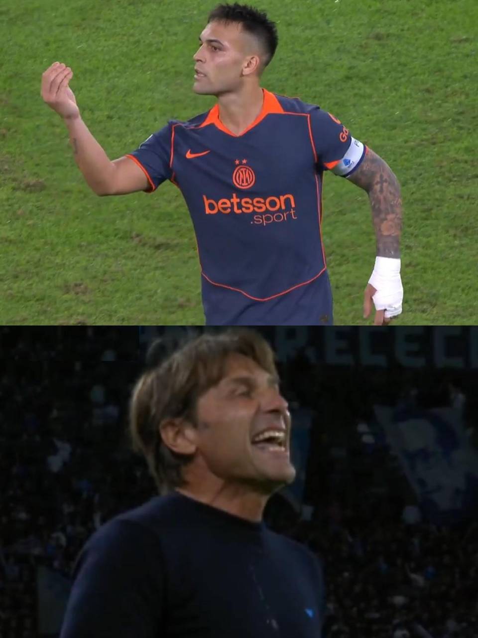 Lautaro Martínez y Antonio Conte se dijeron de todo.