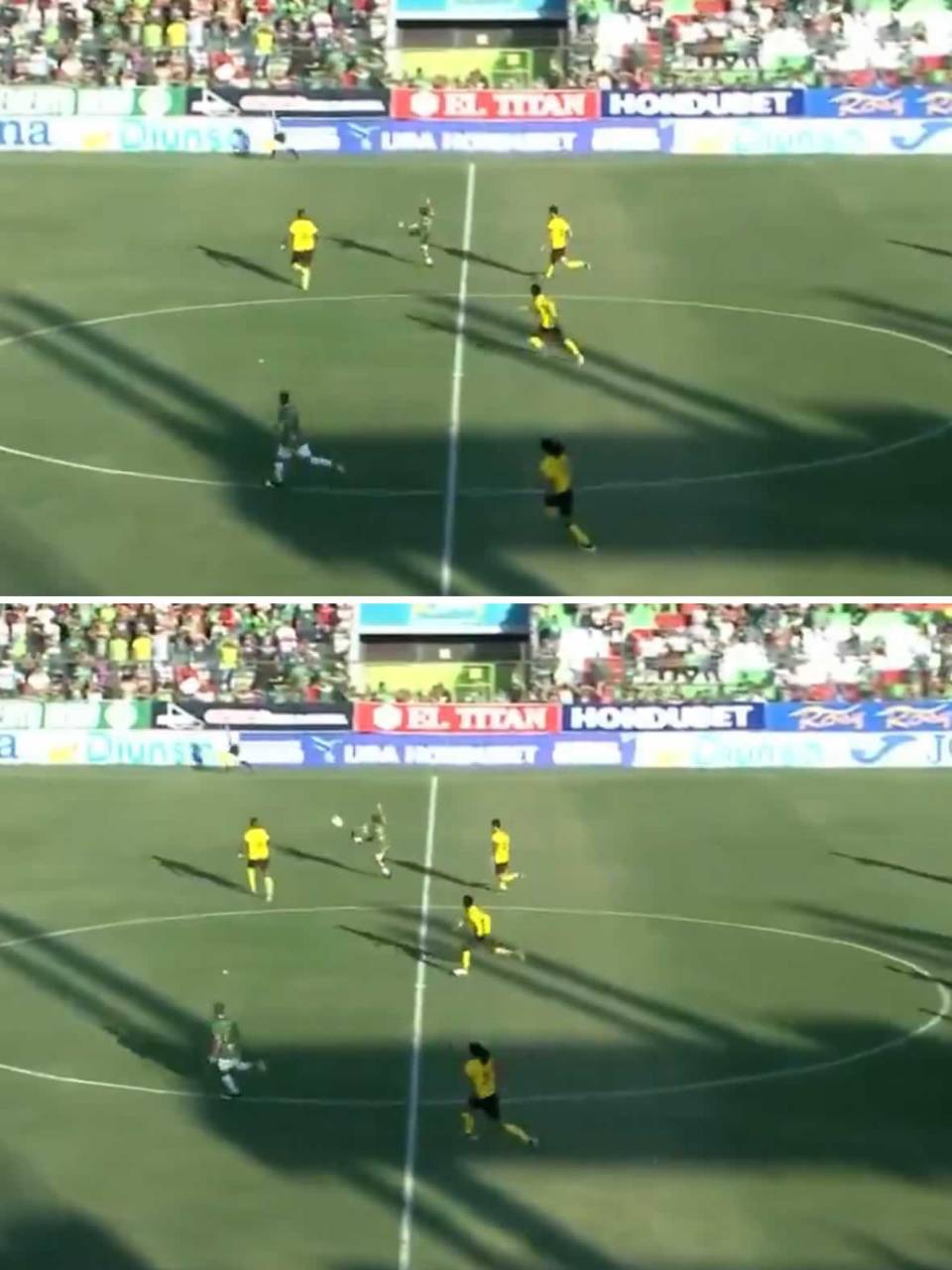 Carlos Pérez salió en posición correcta para marcar el golazo, pero fue anulado por fuera de juego inexistente.