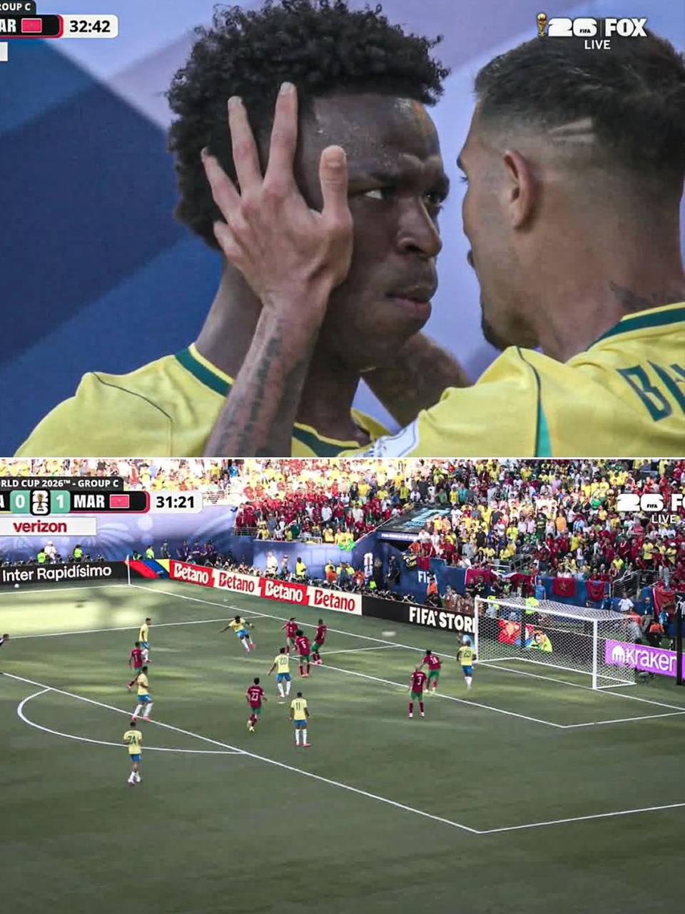 El bombazo de Vinicius para marcar el empate de Brasil ante Marruecos.