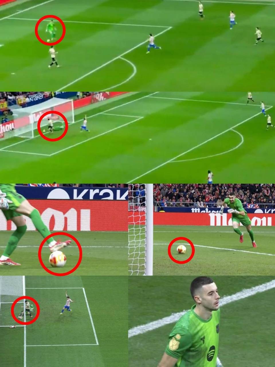 Así fue el autogol de Joan García con el que empezó perdiendo el Barcelona ante Atlético en la Copa del Rey.