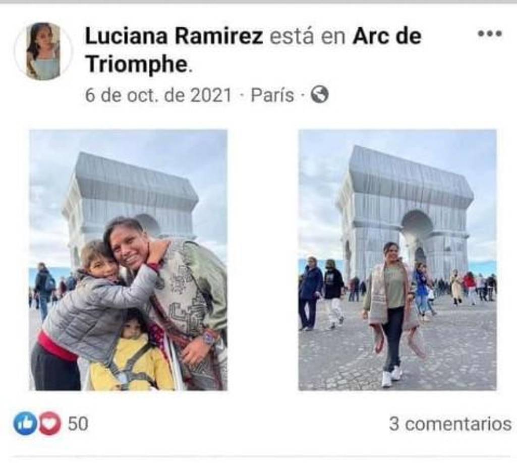 En octubre del año pasado también posó con los hijos de Andrés Guardado en París, Francia.