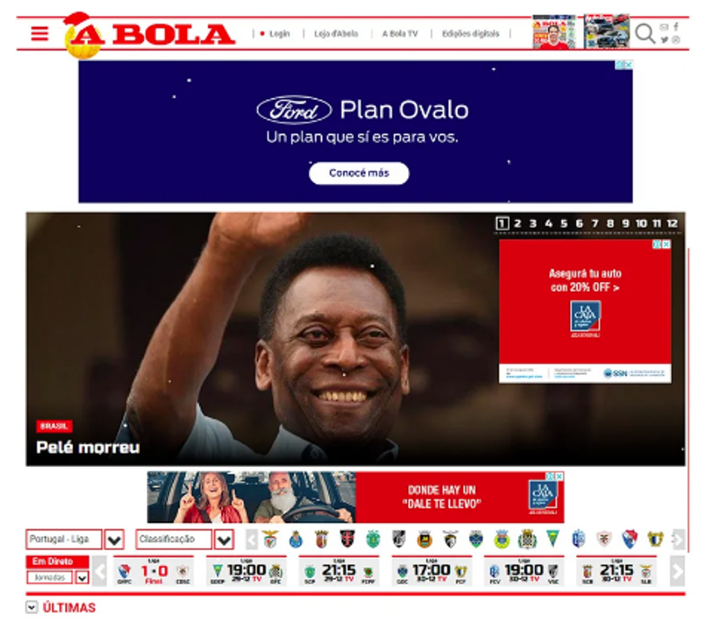 Bola de Portugal: “Pelé murió”.