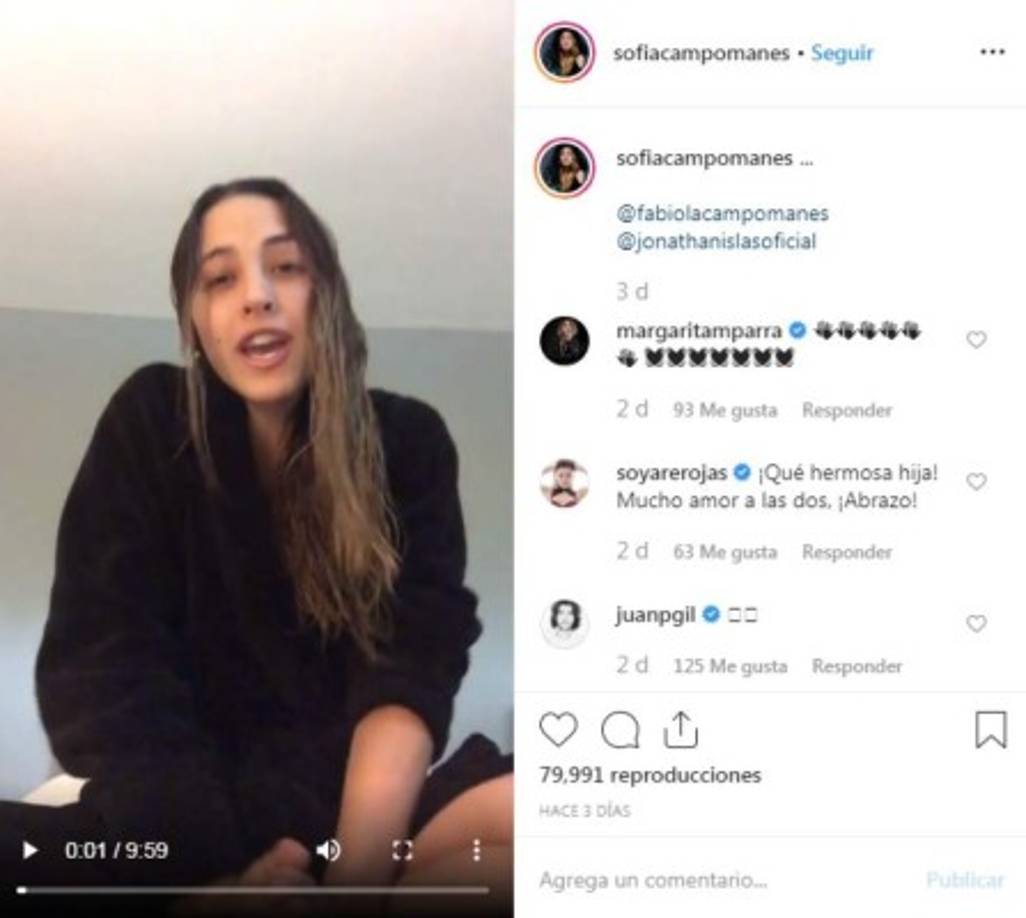 Sofia Campomanes, hija de Fabiola Campomanes, salió en defensa de su madre y afirmó que su madre no había agredido al actor.