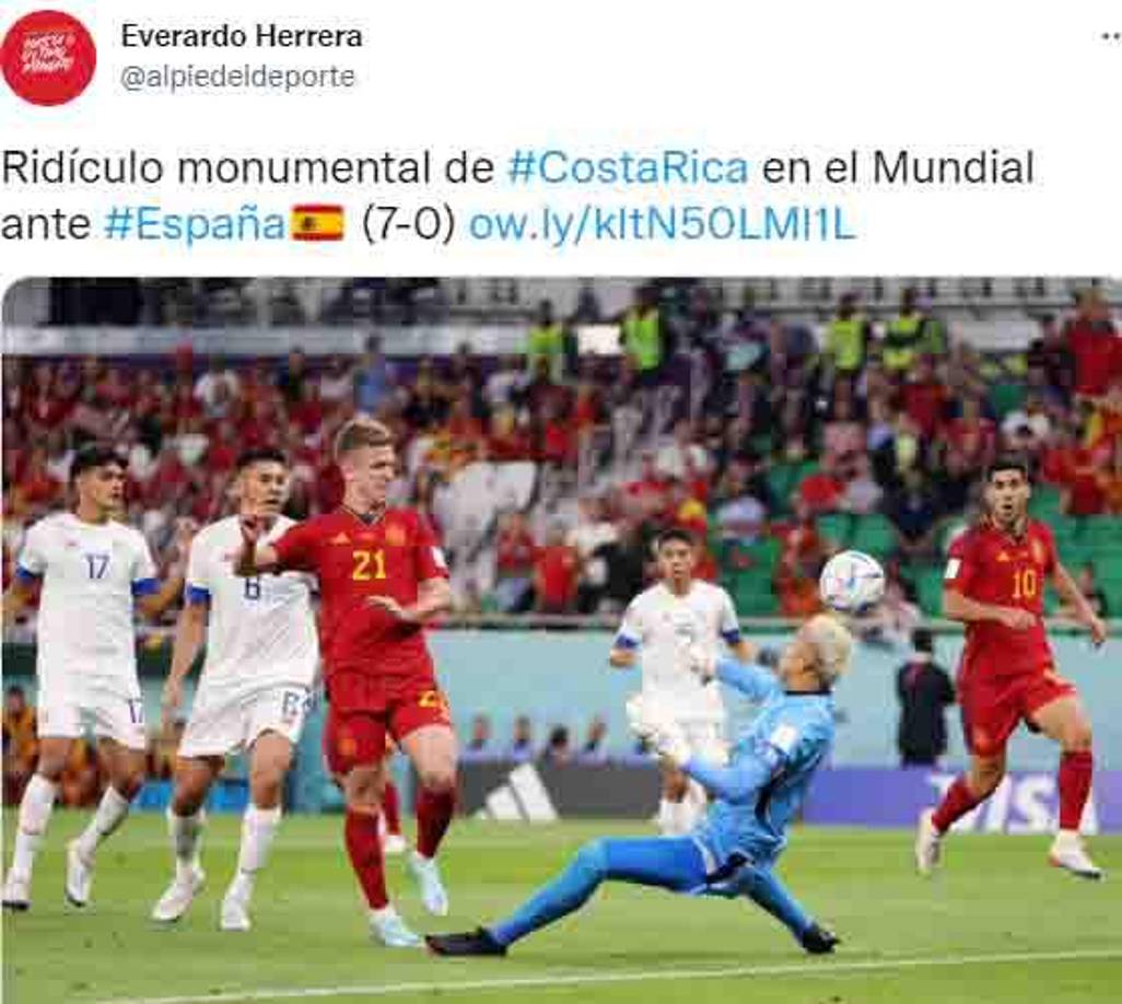 Everaldo Herrera: “Ridículo monumental de Costa Rica en el Mundial ante España.”