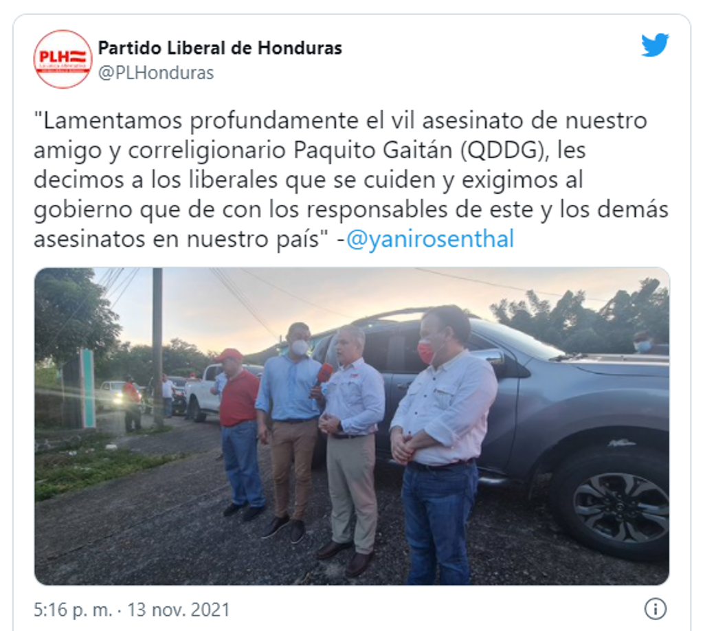 Francisco “Paquito” Gaitán iba nuevamente como candidato a la alcaldía por el Partido Liberal en Cantarranas.