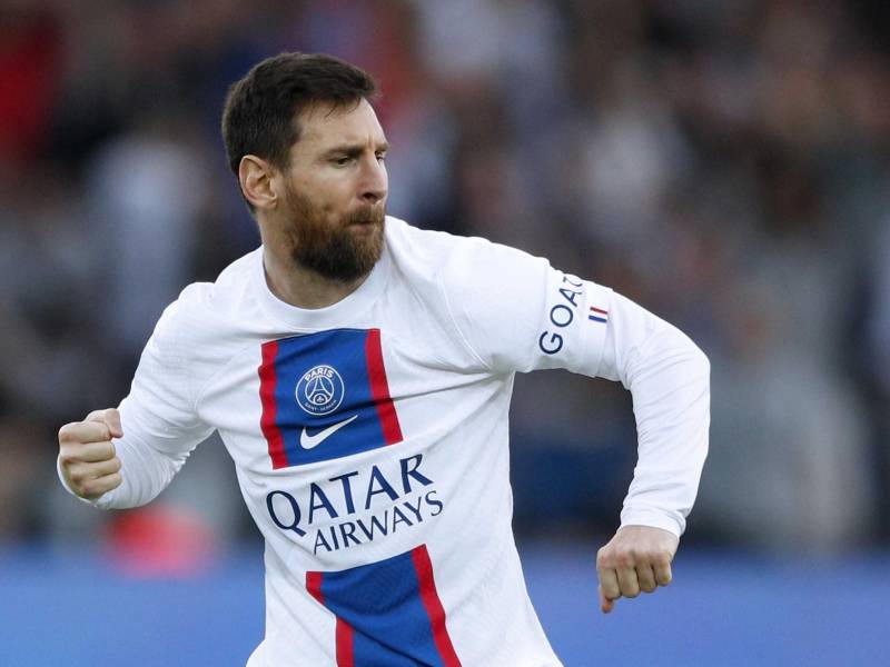 El festejo de Lionel Messi tras su golazo.