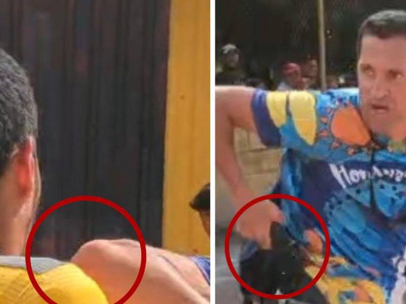 Momento en donde la persona se sacó un arma de fuego contra un árbitro.