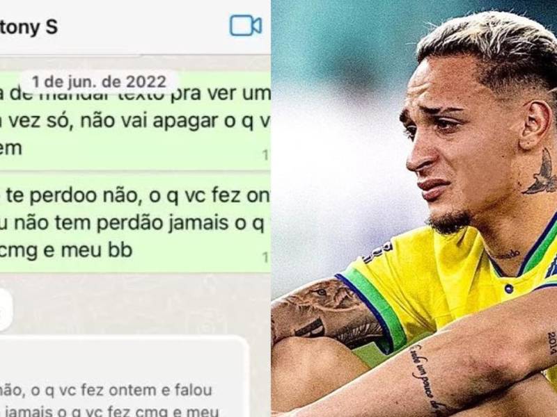 El futbolista brasileño Antony, del Manchester United, es investigado por la Policía en su país por supuestamente haber proferido amenazas y haber agredido a una expareja. Se filtraron mensajes de Whatsapp y fotografías.