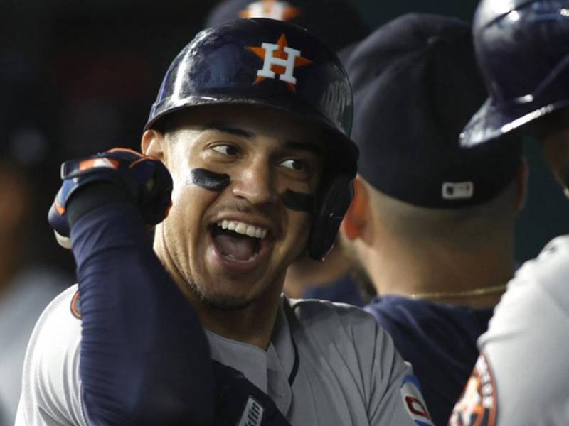 Mauricio Dubón y su emoción tras los dos jonrones.