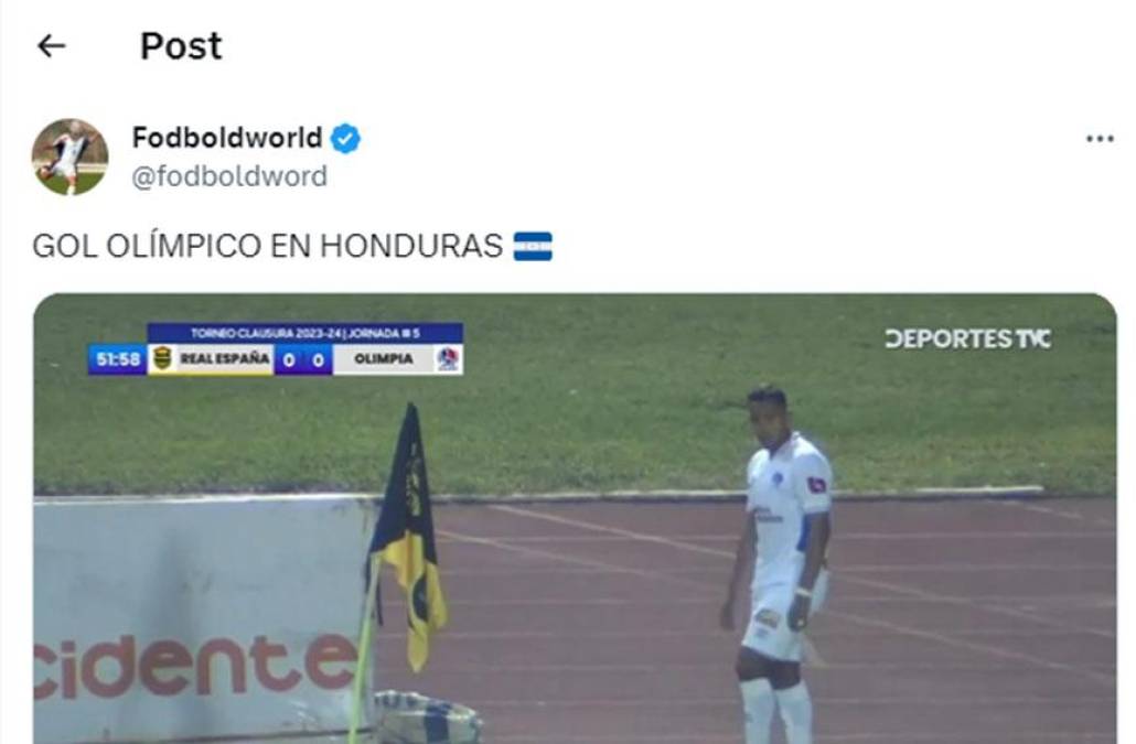 El gol olímpico de Edwin Rodríguez ha trascendido fronteras. 