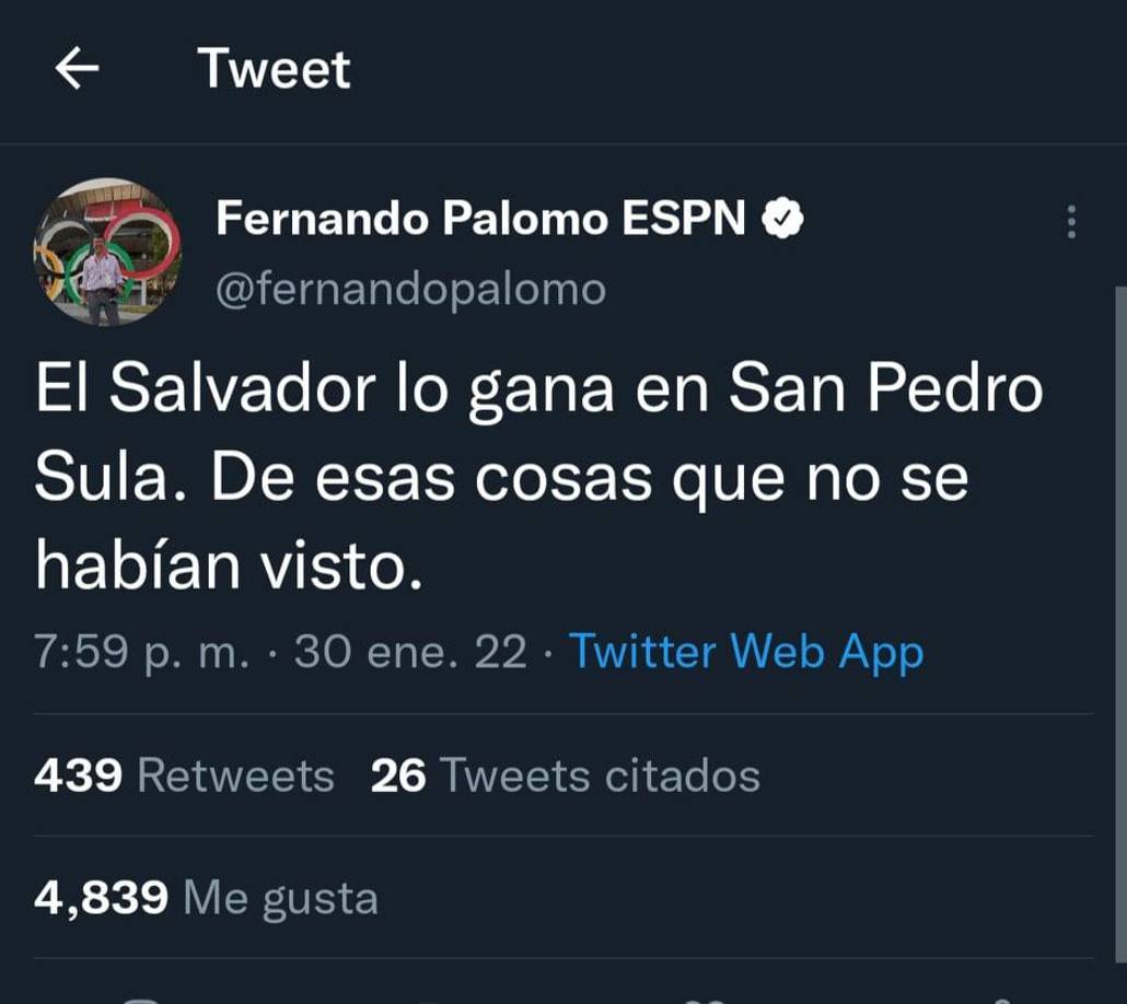 El periodista Fernando Palomo de ESPN dio su punto de vista en las redes sociales.