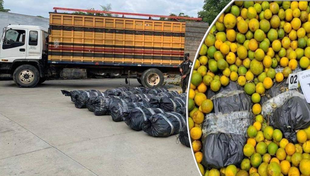 Decomisan marihuana que iba escondida en camión cargado con naranjas en El Progreso