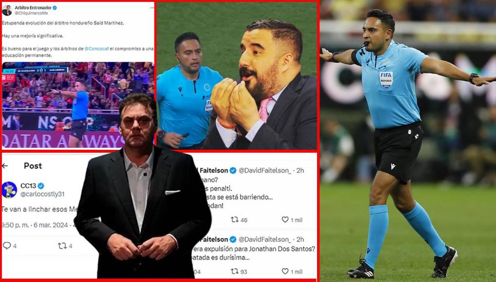 El árbitro hondureño Saíd Martínez fue protagonista en el Clásico mexicano por los octavos de final de la Concacaf Champions Cup al pitar dos penales a favor del América (uno bien sancionado y otro no) y expulsar a un jugador de las Chivas de Guadalajara. En México, así opinan de la actuación del catracho.