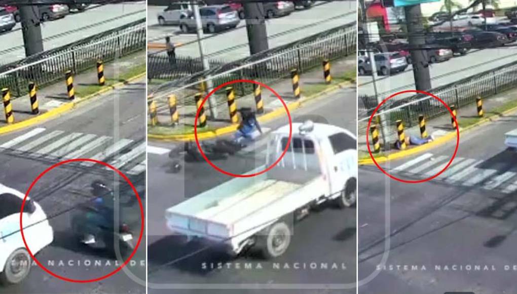 Cámaras captan el momento en que camión impacta contra motocicleta en San Pedro Sula