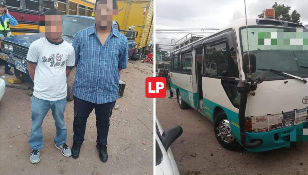 Caen sospechosos de trasladar tres cuerpos sin vida en un microbús en Tegucigalpa