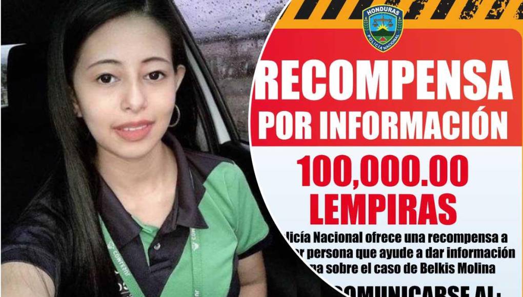 Policía ofrece L100,000 por información para encontrar a Belkys Molina