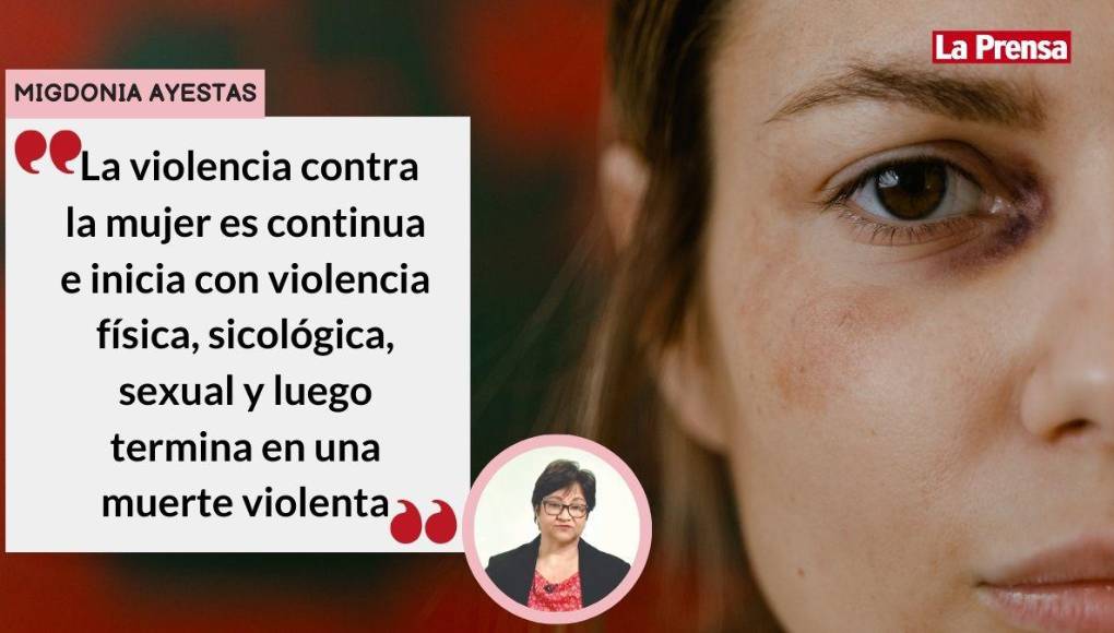¿ De 0 a 100 qué tan peligroso es perder la vida por ser mujer en Honduras ? Es un punto grave, porque la violencia contra la mujer es continua que inicia con violencia física, sicológica, sexual y luego termina en una muerte violenta, lamentó Ayestas.