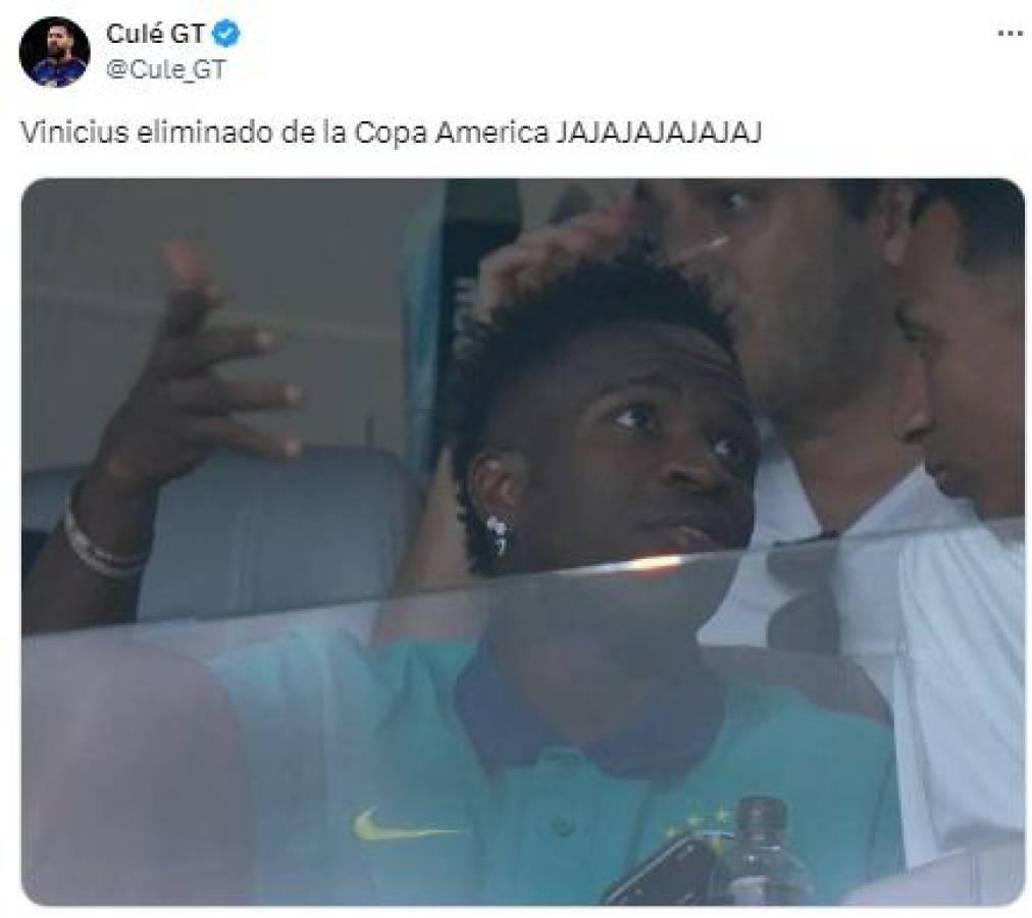 Burlas a Vinicius: Memes hacen pedazos a Brasil tras eliminación ante Uruguay
