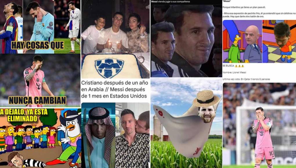 Messi es víctima de las burlas en las redes sociales con los memes que dejó la eliminación del Inter Miami ante Monterrey en la Concacaf Champions Cup.