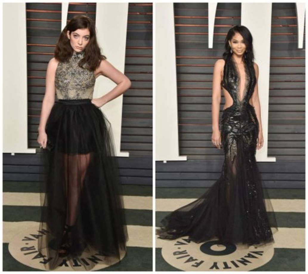 Lorde y Chanel Iman llegaron de negro.