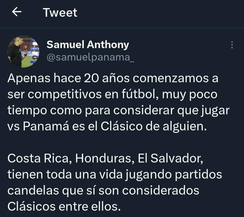Samuel Anthony es un periodista panameño que señaló que Panamá tiene poco tiempo de ser competitivo en el fútbol.