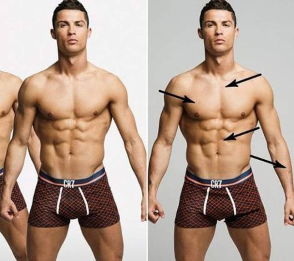 Los publicistas de la campaña de ropa interior de Cristiano Ronaldo publicaron sus fotos sin photoshop.