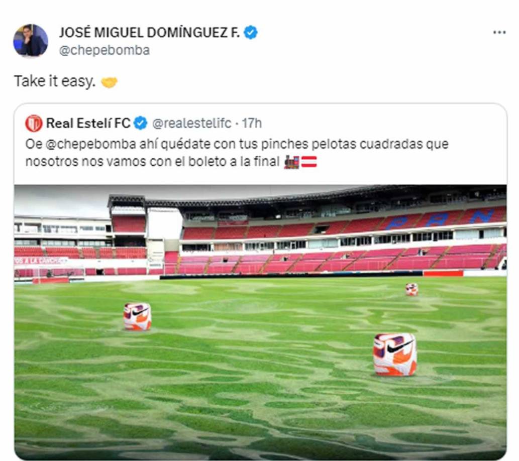 ‘Chepe Bomba’, dolido por la eliminación del CAI, contestó con una frase en inglés pidiendo calma al Real Estelí.