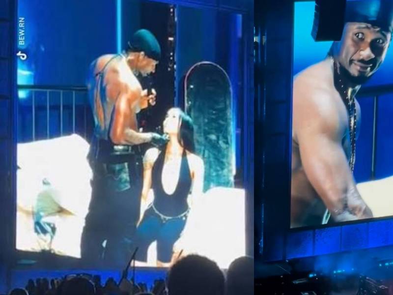 Usher empezó a bailar muy sensual para la chica, pero luego se apartó de ella y con tono molesto dijo que ella no lo estaba disrutando.