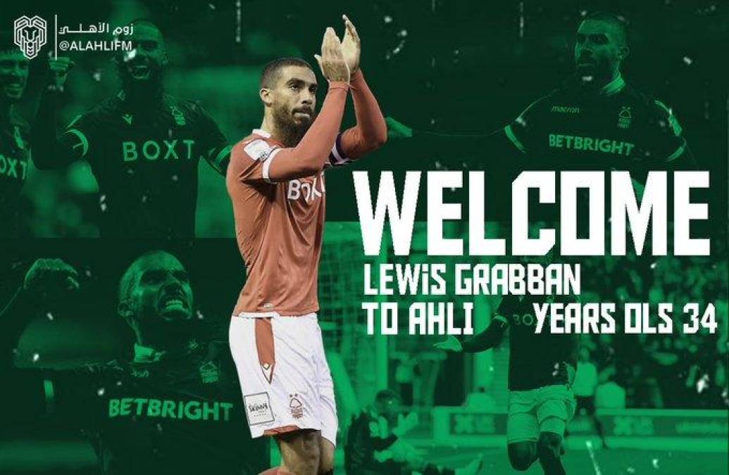 OFICIAL El Al-Ahli de Arabia Saudita ha fichado al delantero jamaicano Lewis Grabban, quien llega procedente del Nottingham Forest de Inglaterra.