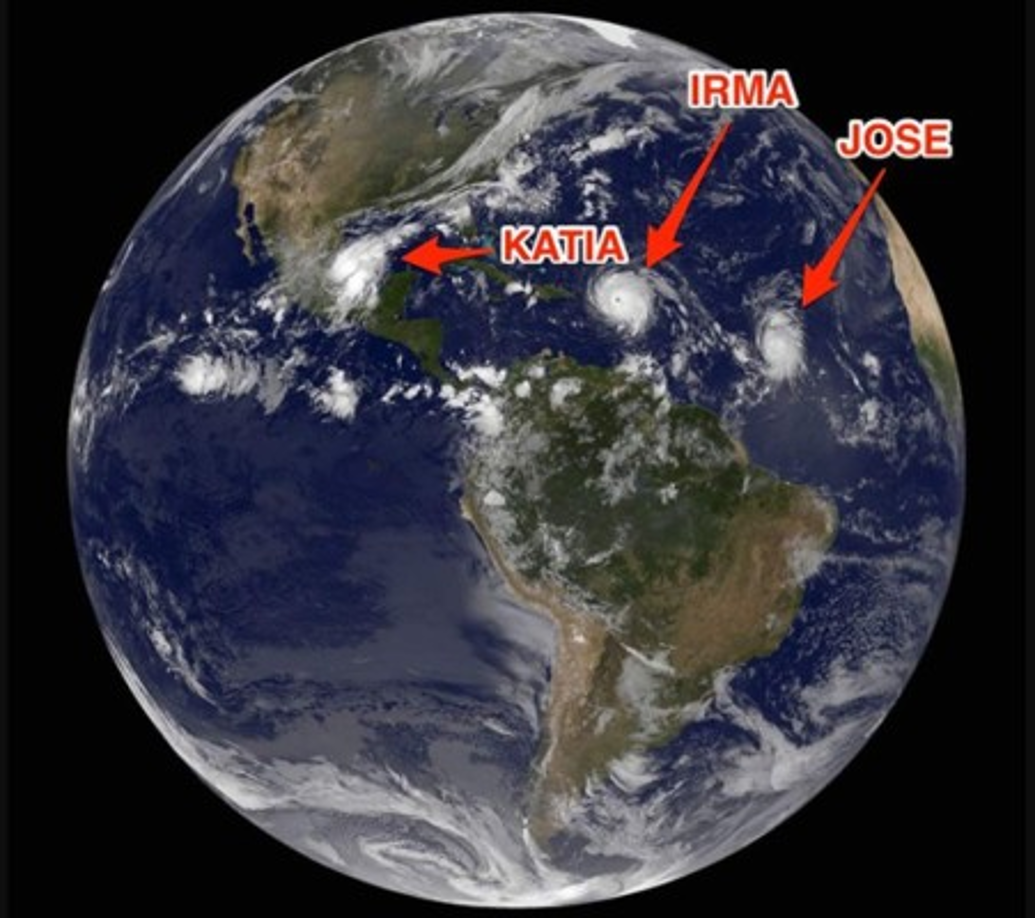 Otros dos huracanes <br/><br/>Otro huracán, José, avanzaba hacia el oeste, amenazando de nuevo las Antillas. El viernes este ciclón se intensificó a categoría 4 con vientos de 240 km/h.<br/><br/>Un tercer huracán, Katia, retrogradado el sábado a tormenta tropical, tocó la costa atlántica de México el viernes por la noche, sin causar daños importantes por el momento.