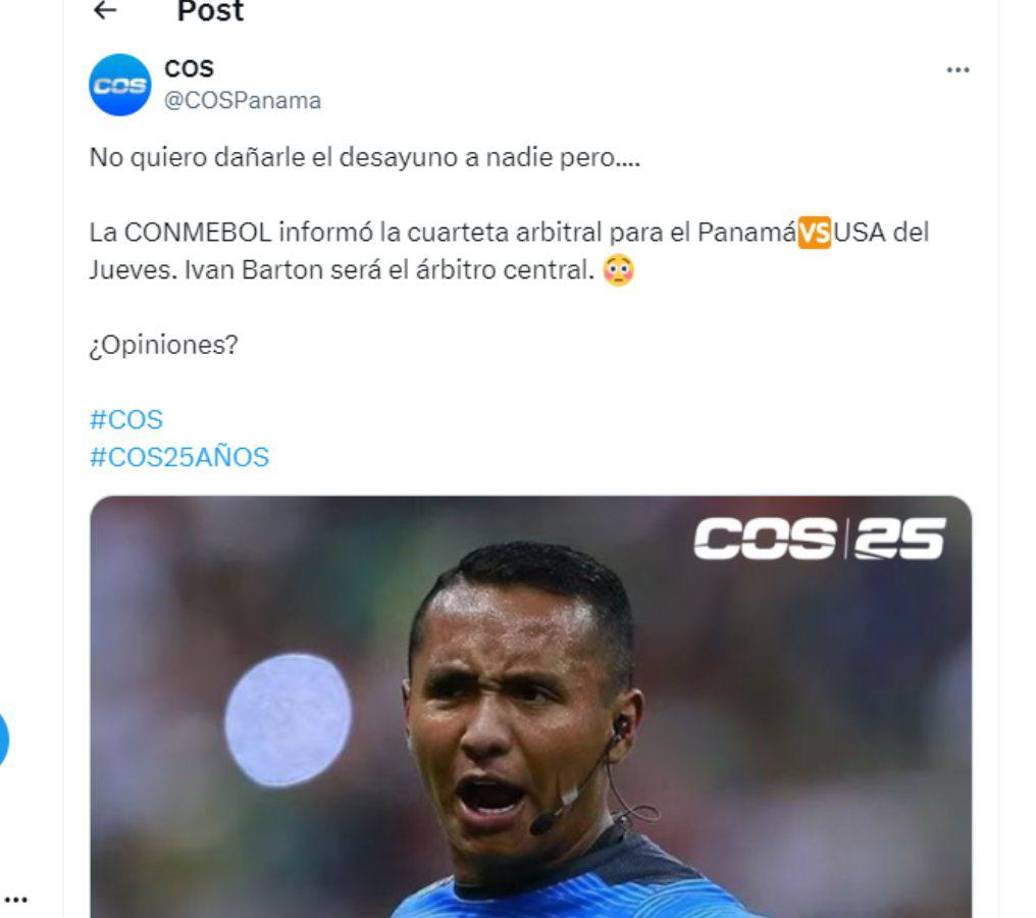 Preocupación en Panamá por que Iván Barton será el árbitro central del duelo ante Estados Unidos.