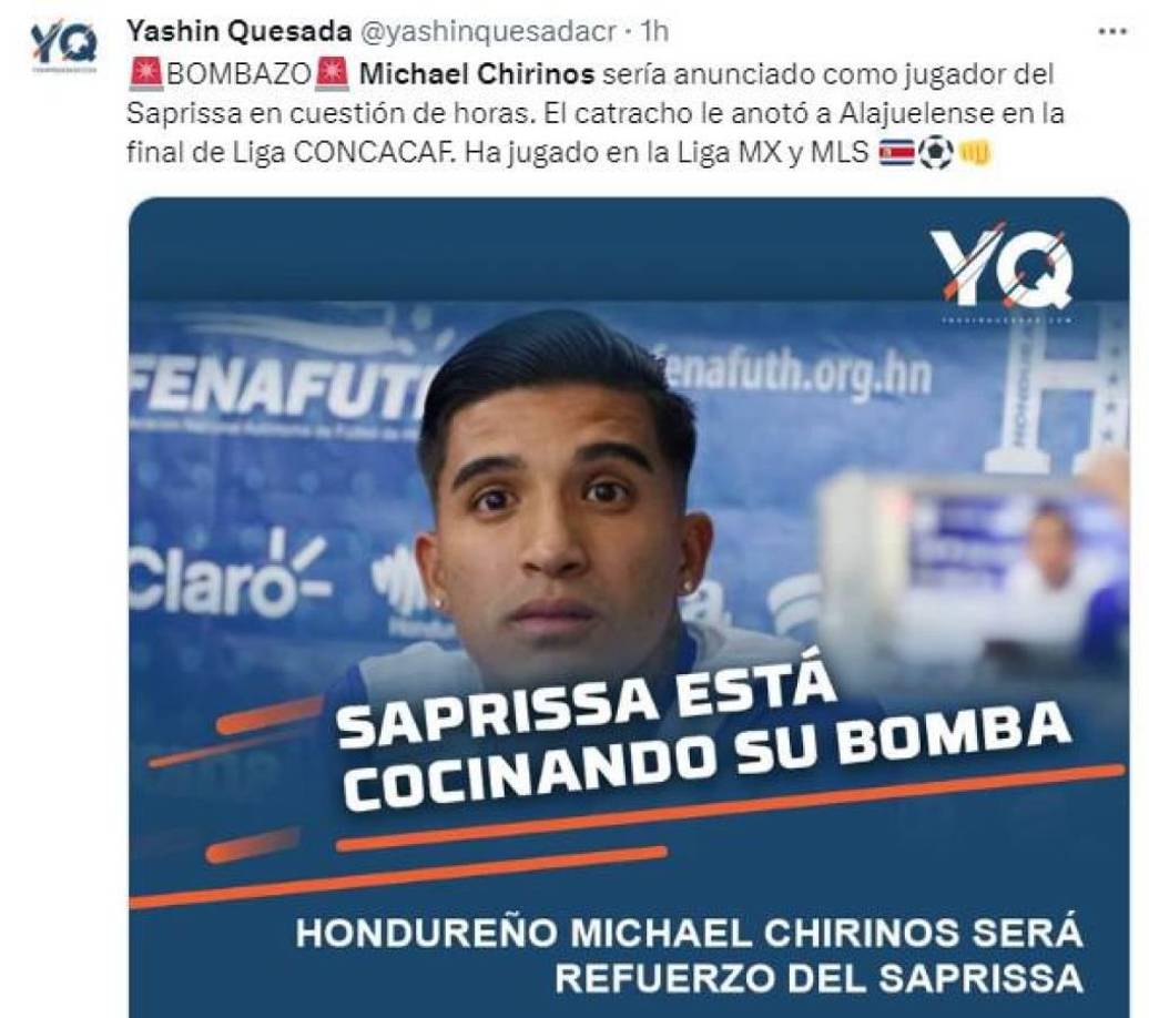 ”Saprissa está cocinando su bomba”, dice el portal Yashin Quesada de Costa Rica.