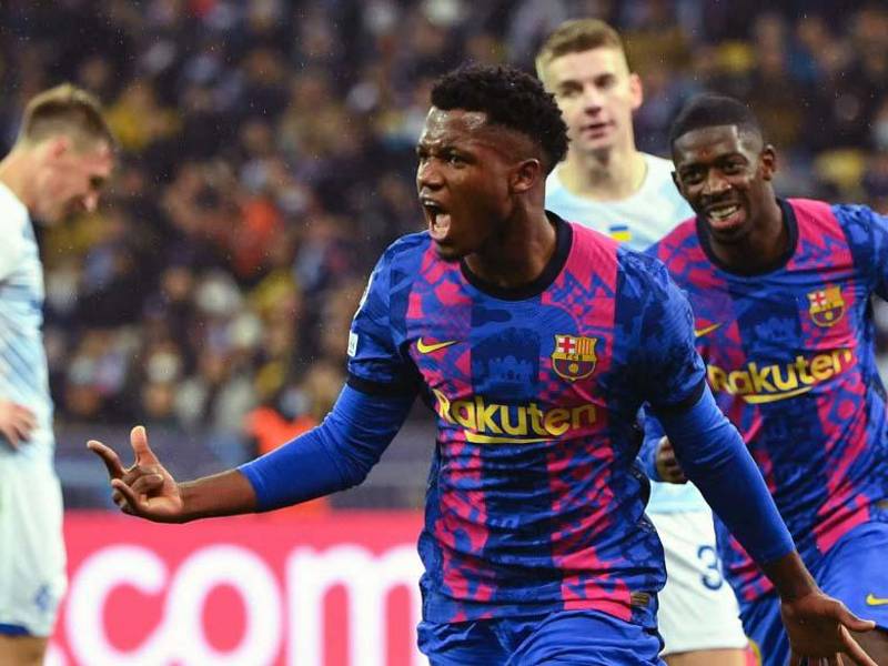 Ansu Fati le dio la victoria al FC Barcelona en Ucrania.