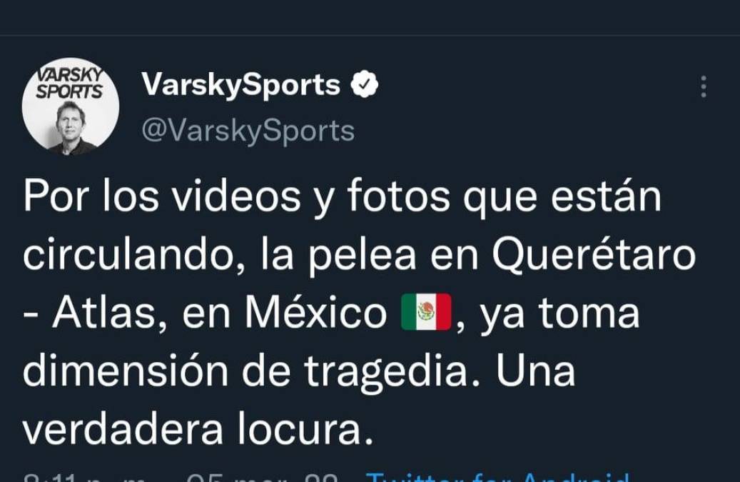 Periodistas internacionales se vieron asombrados por los actos de violencia ocurridos en el fútbol mexicano.