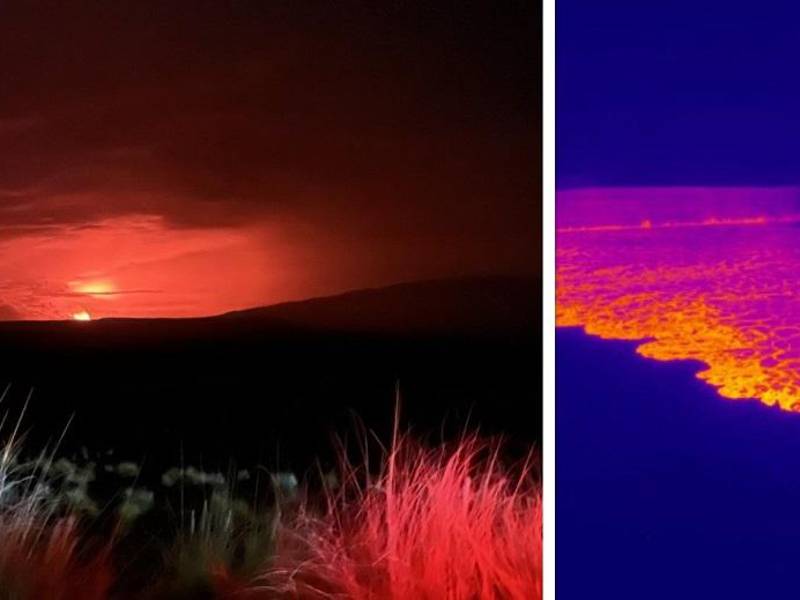 El volcán Mauna Loa de Hawái, el más grande del mundo que todavía permanece activo, entró en erupción este lunes por primera vez en casi 40 años.