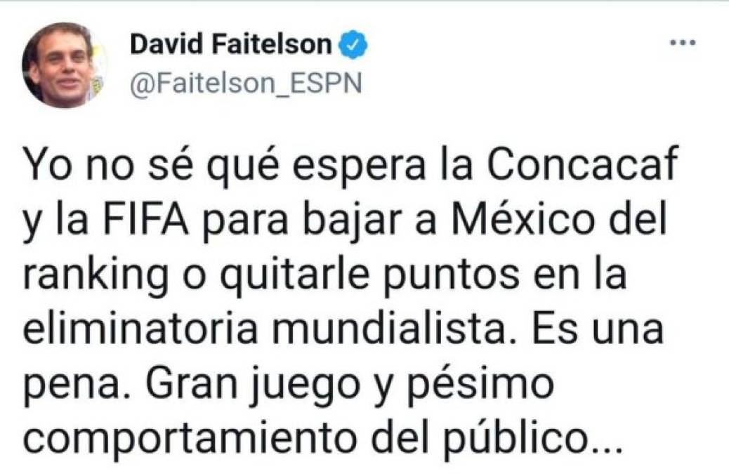 Faitelson no se guardó nada y pidió castigo para México por el pésimo comportamiento de los aficionados mexicanos.